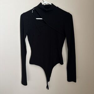 Chic Black Long Sleeve Bodysuit